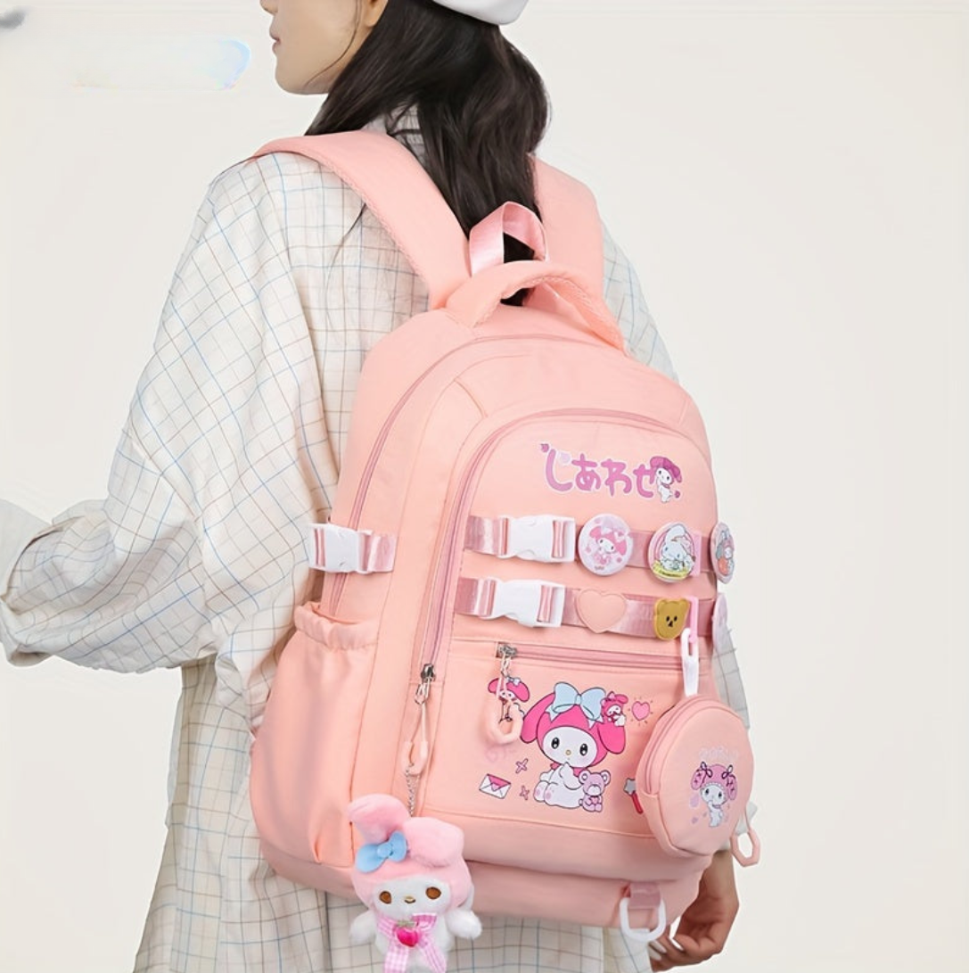 Character-Themed Multi-Pocket Backpack