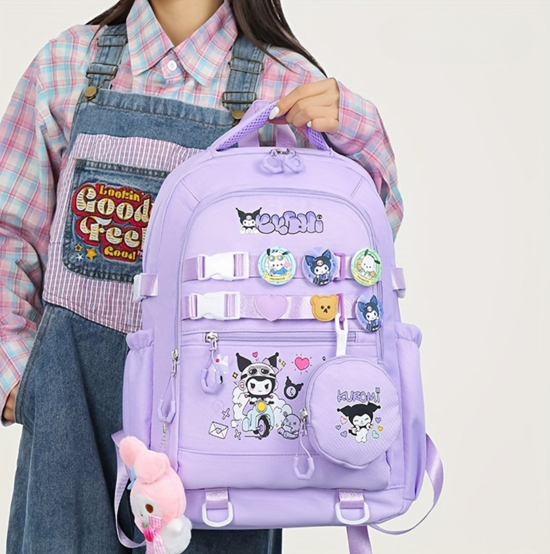 Character-Themed Multi-Pocket Backpack