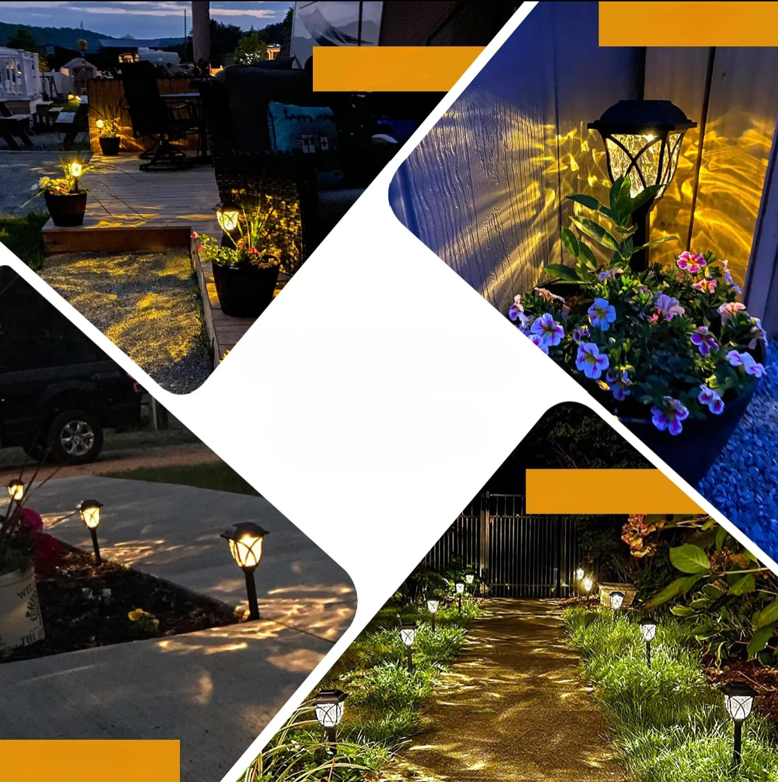 Solar Garden Pathway Lights Waterproof Outdoor Landscape Lamps