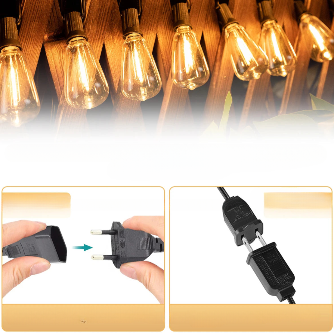 Outdoor LED String Lights Waterproof Patio Garden Garland