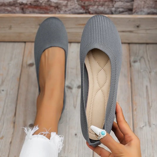 Knit Slip-On Round Toe Flats for Everyday Wear