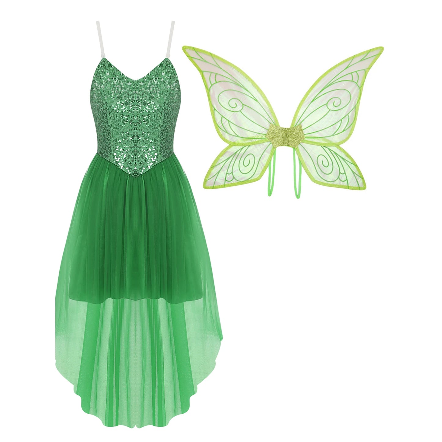 Women’s Halloween Tinkerbell Dress with Wings