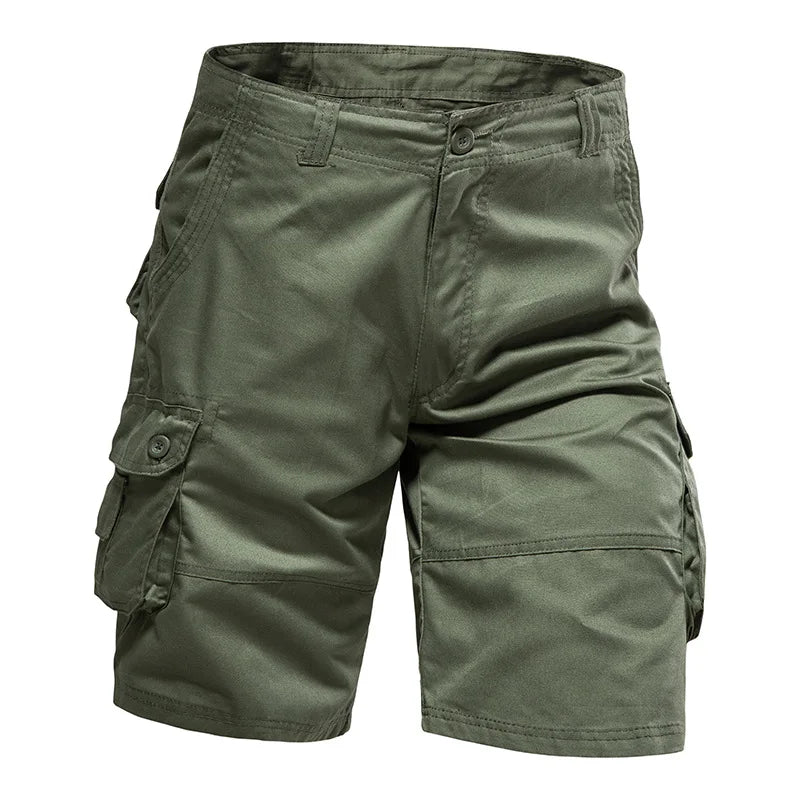 Men's Cotton Cargo Shorts – Multi-Pocket Design