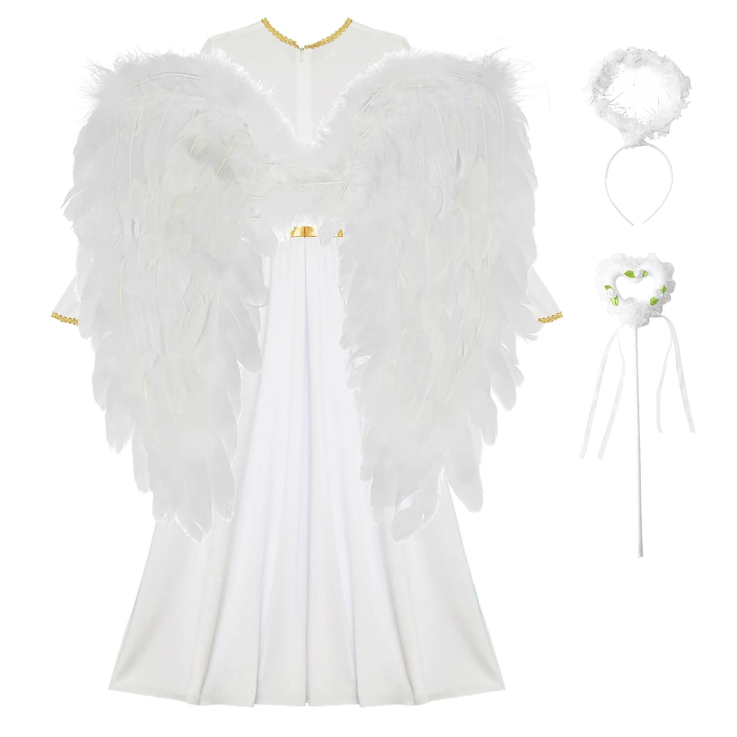4Pcs Girls Angel Costume Dress Wings Set