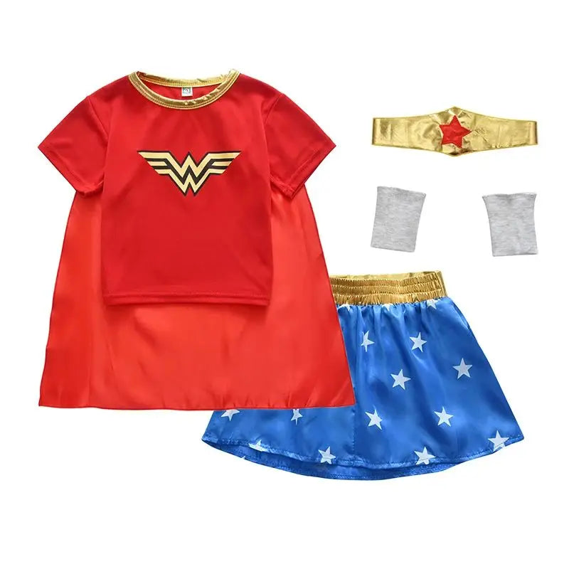 Kids Superhero Costume Set with Cape and Accessories