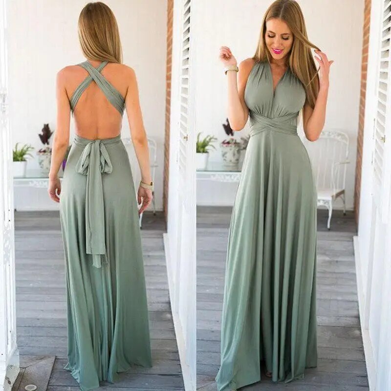 Chic Long Red Boho Dress for Women