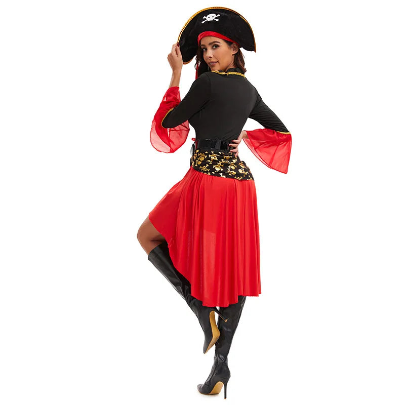 Women’s Pirate Costume with Hat and Belt