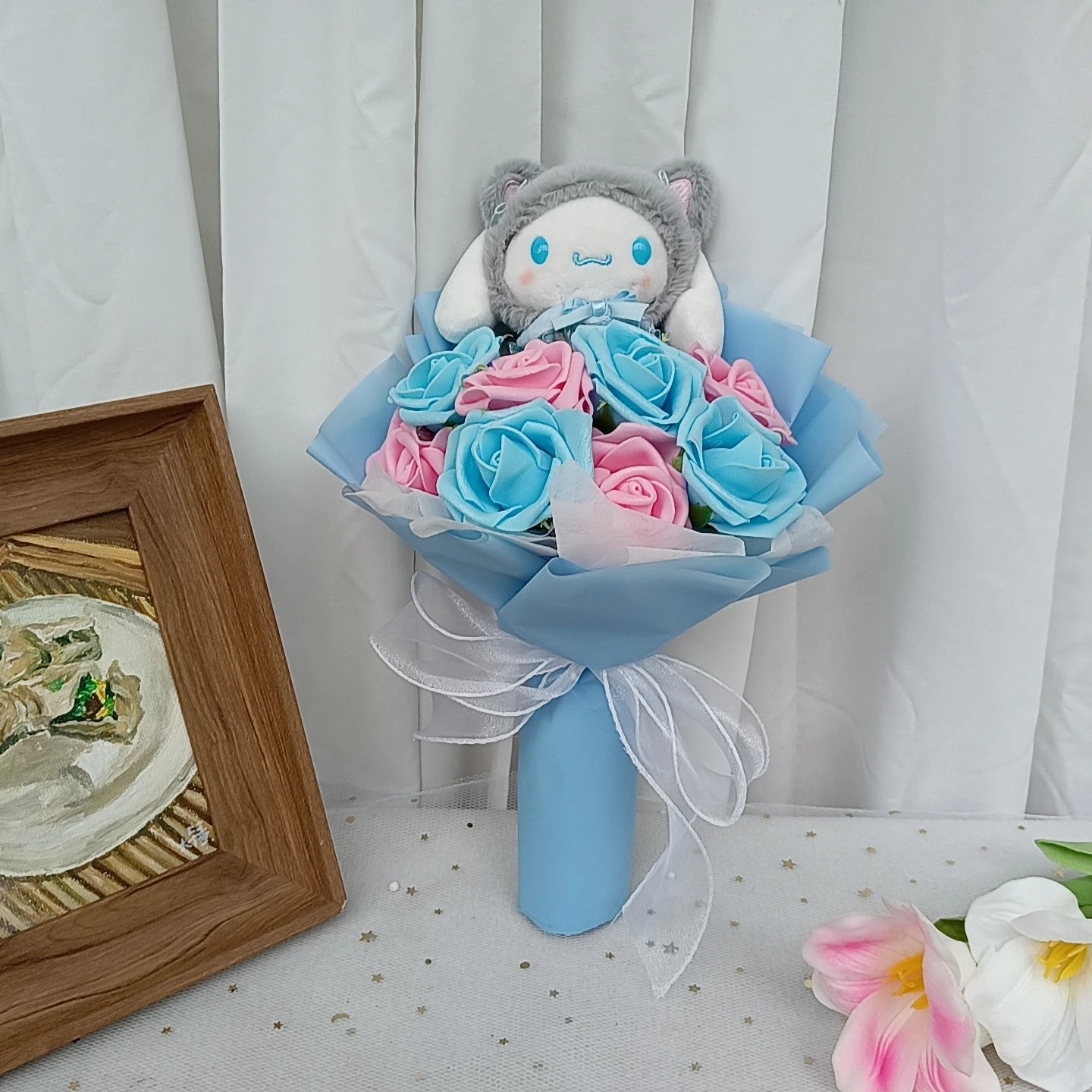 Kuromi Hello Kitty Plush Rose Bouquet