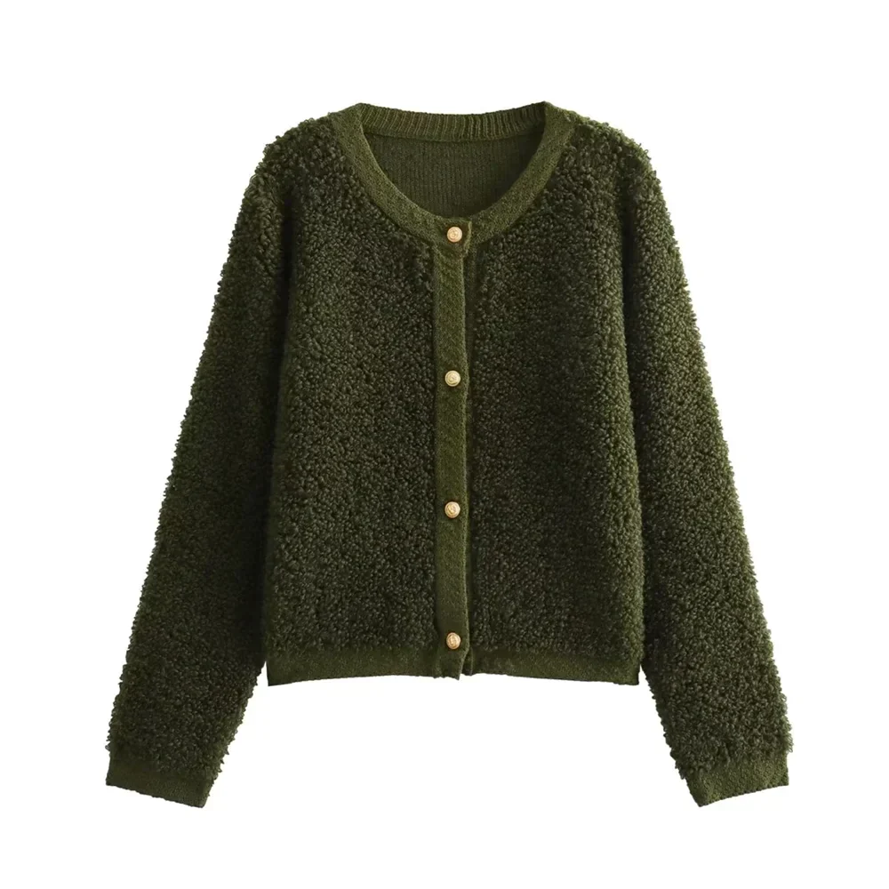 Women's Textured Button-Front Cardigan Jacket