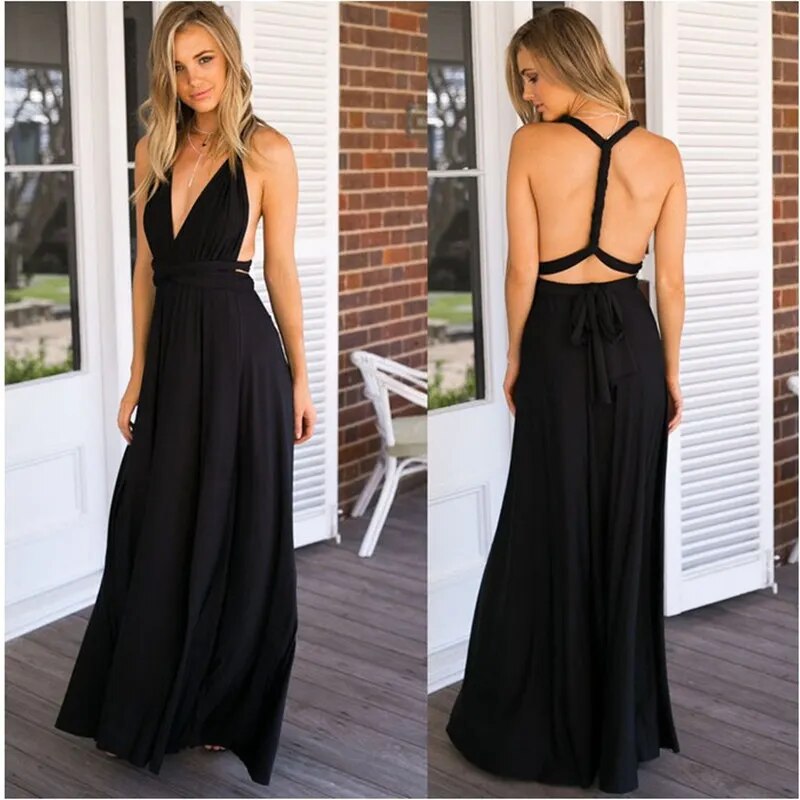 Chic Long Red Boho Dress for Women