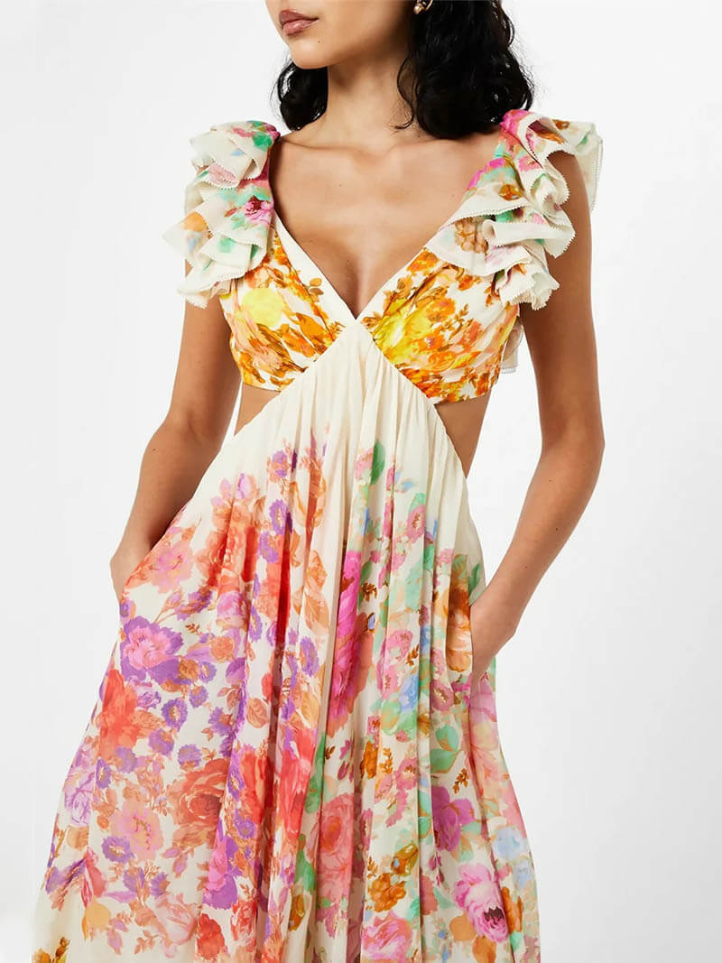 Charming Long Floral Dress for Summer