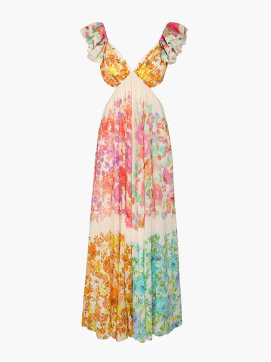 Charming Long Floral Dress for Summer