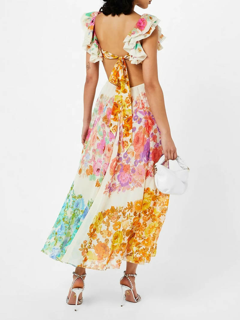 Charming Long Floral Dress for Summer