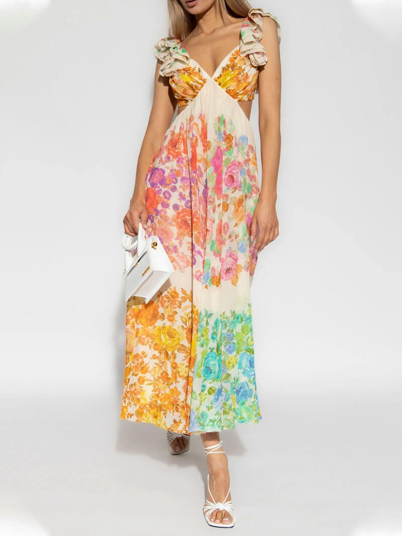 Charming Long Floral Dress for Summer
