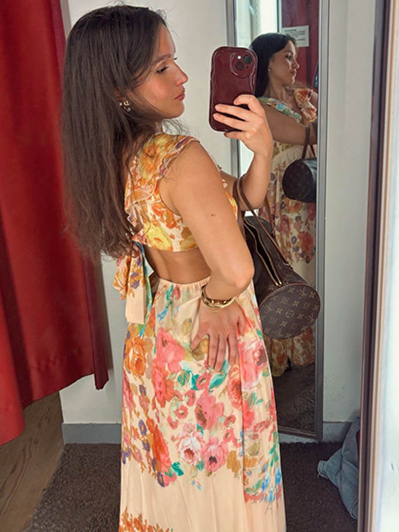 Charming Long Floral Dress for Summer