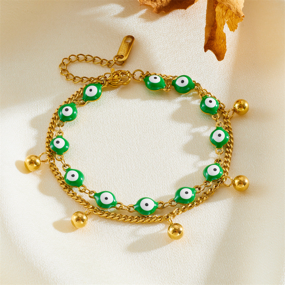 Stainless Steel Evil Eye Couple Bracelet