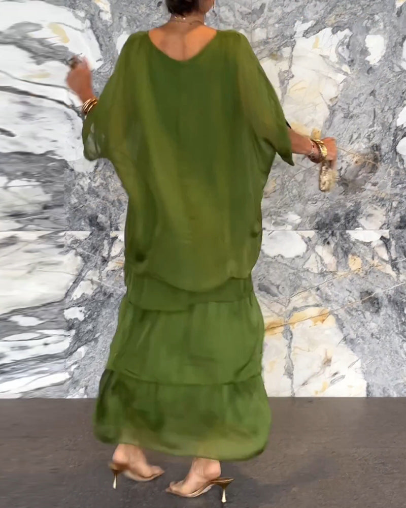 Chic Artistic Loose Maxi Dress - Effortless Elegance