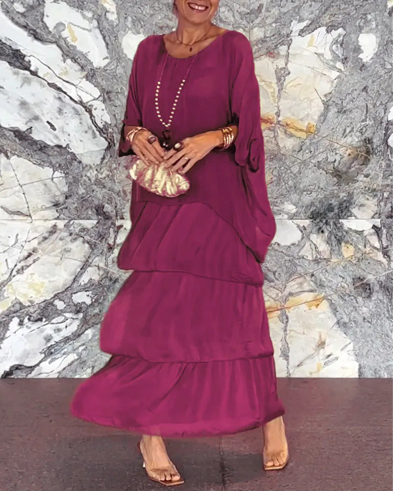 Chic Artistic Loose Maxi Dress - Effortless Elegance