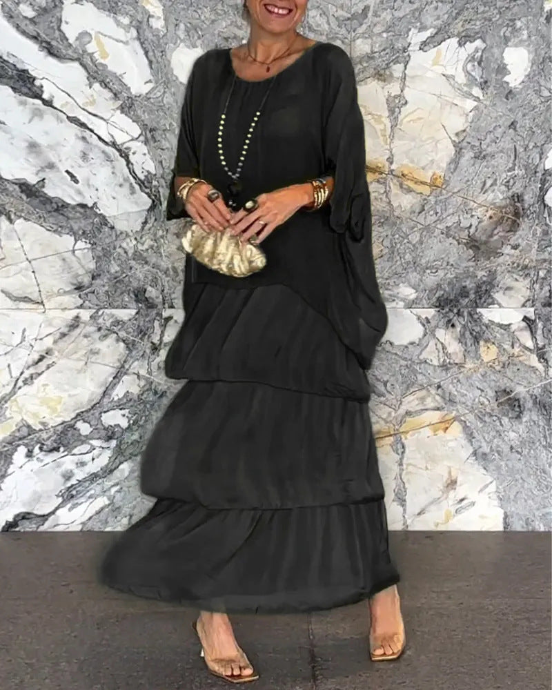 Chic Artistic Loose Maxi Dress - Effortless Elegance