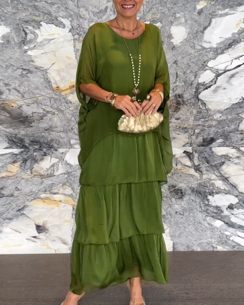 Chic Artistic Loose Maxi Dress - Effortless Elegance