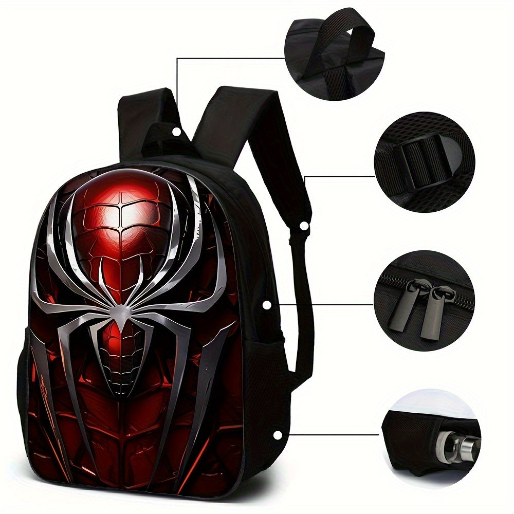 3-Piece Backpack Set with Red Spider Design
