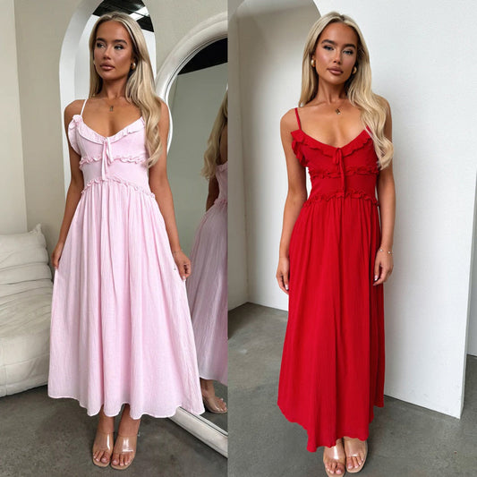 Suspender Skirt with Ruffle Detail