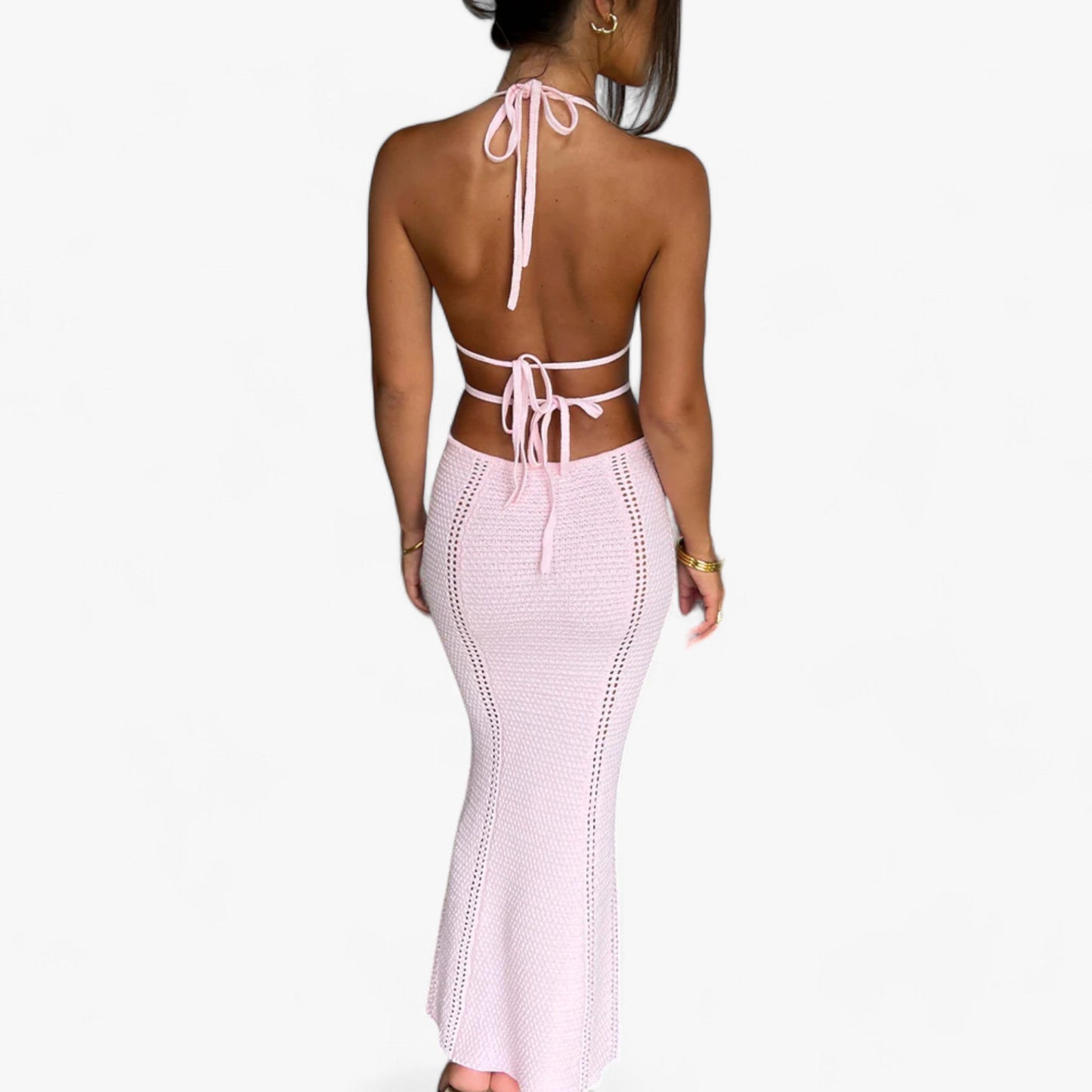 Elegant Long Crochet Dress for Summer
