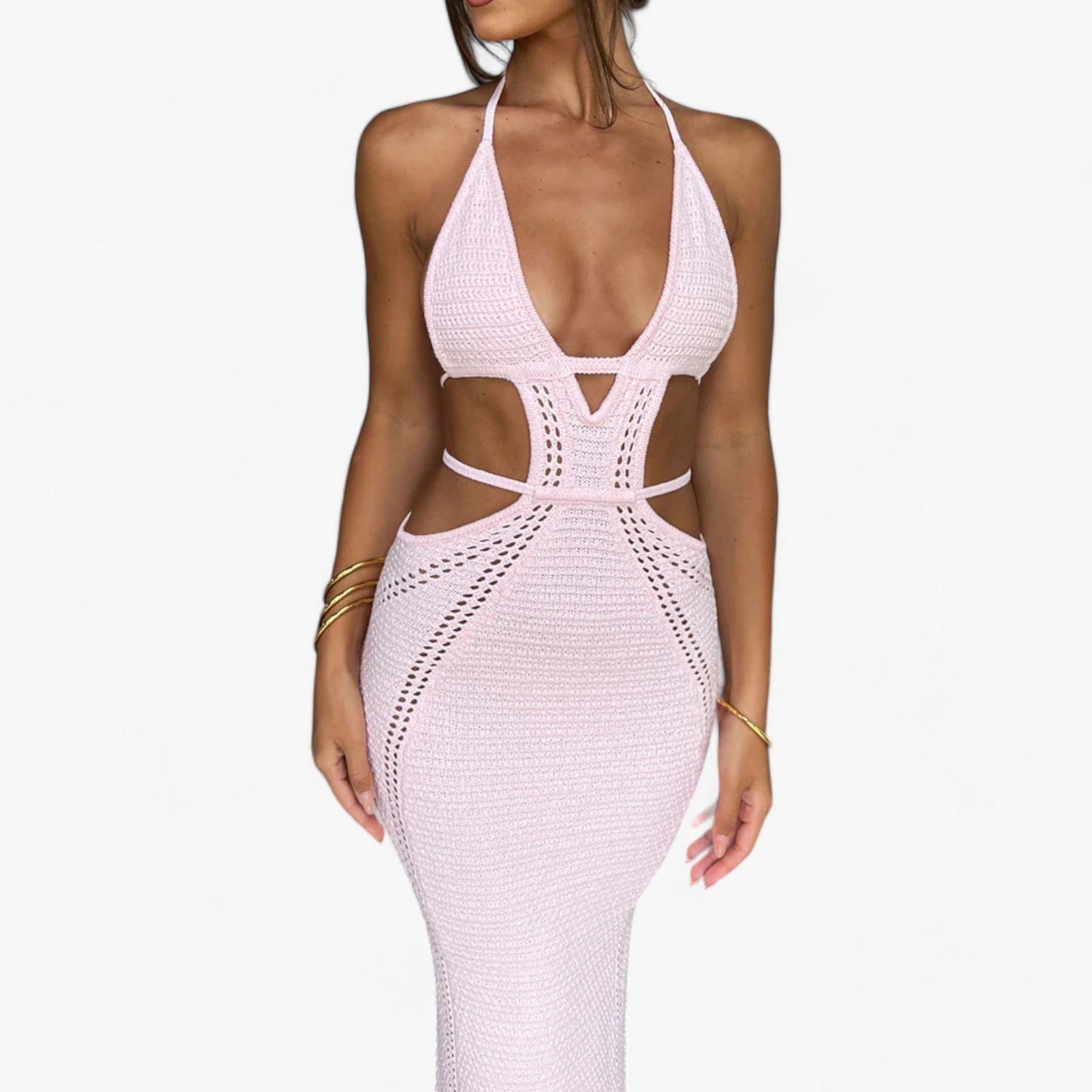 Elegant Long Crochet Dress for Summer