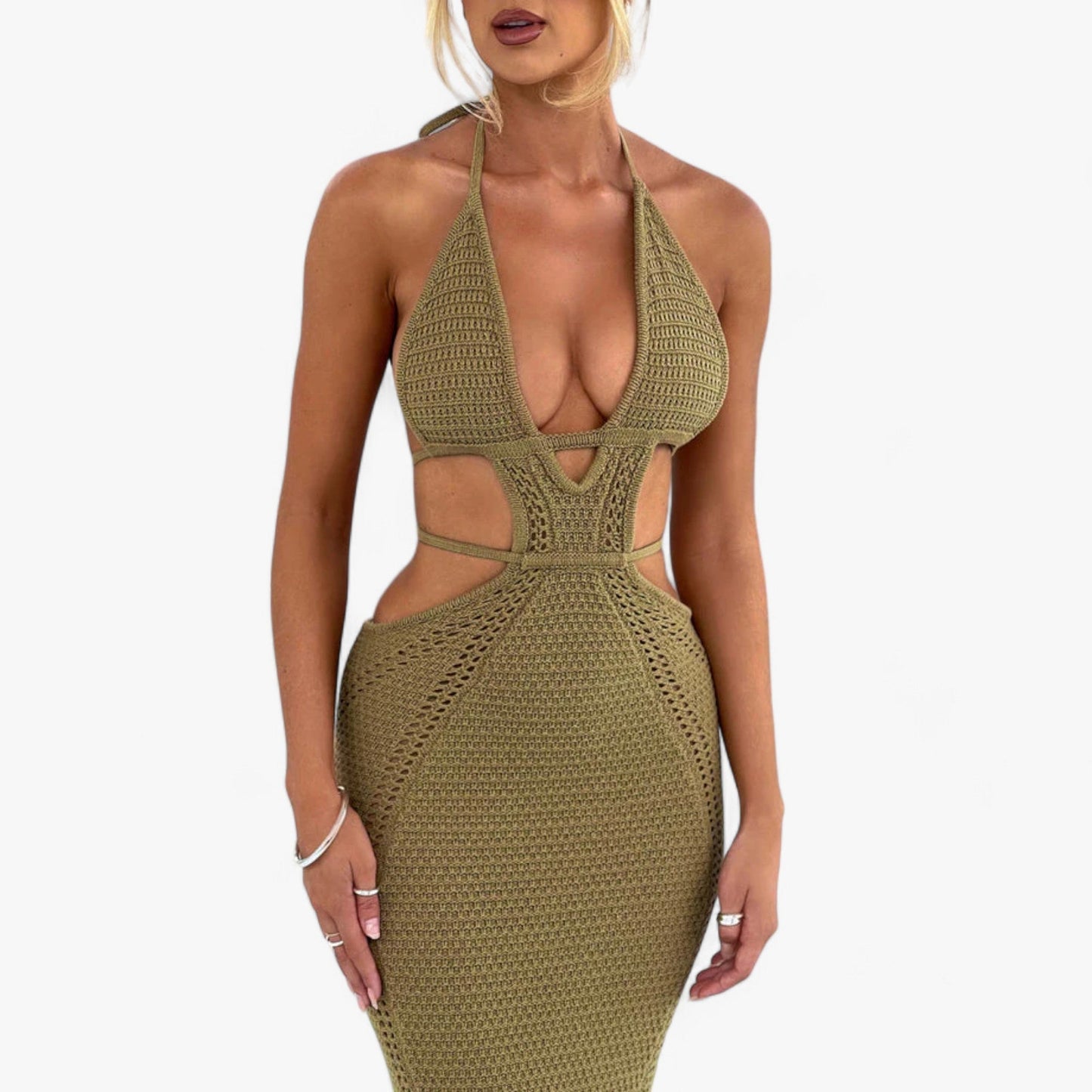 Elegant Long Crochet Dress for Summer