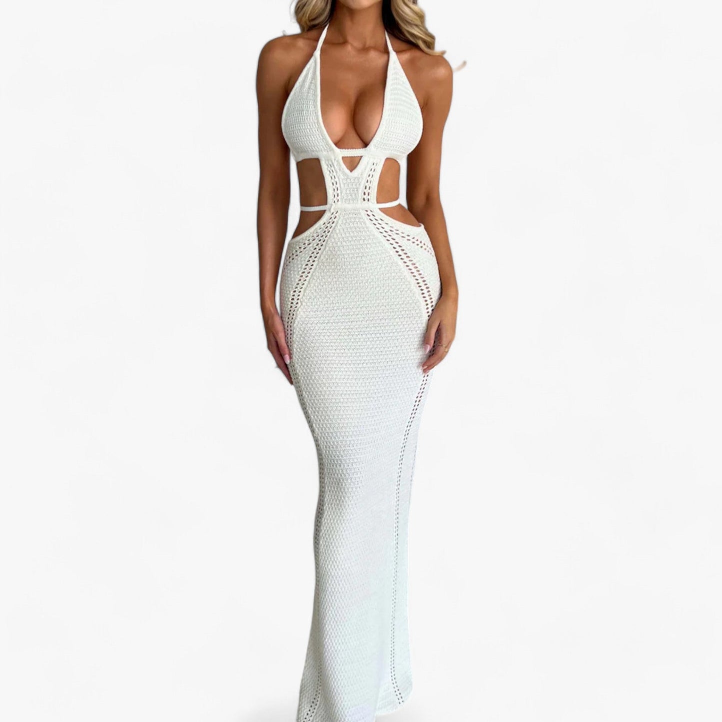 Elegant Long Crochet Dress for Summer