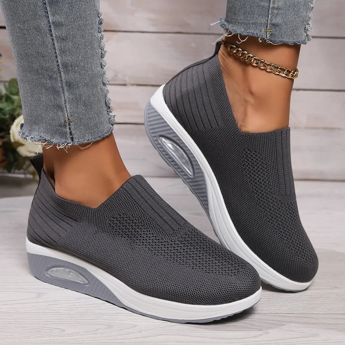 Lightweight Slip-On Walking Sneakers with Breathable Mesh Upper