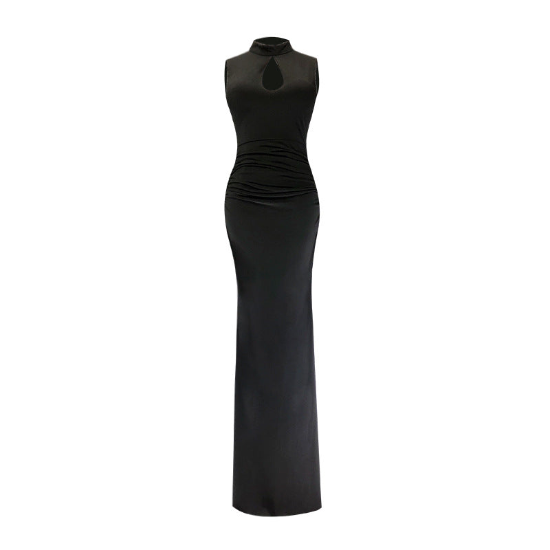 Elegant Black Sleeveless Maxi Dress