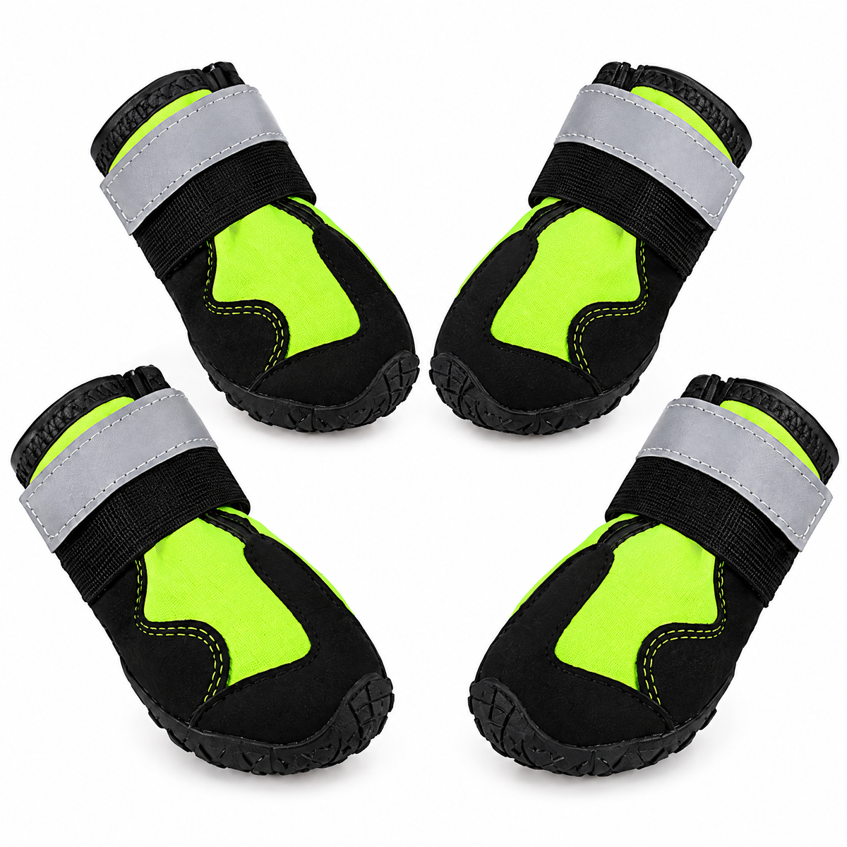 Waterproof dog boots, set of 4, green