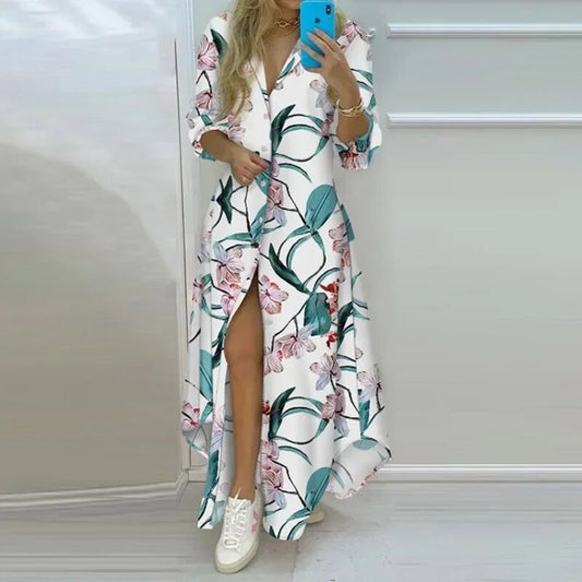 Bohemian Charm Maxi Shirt Dress
