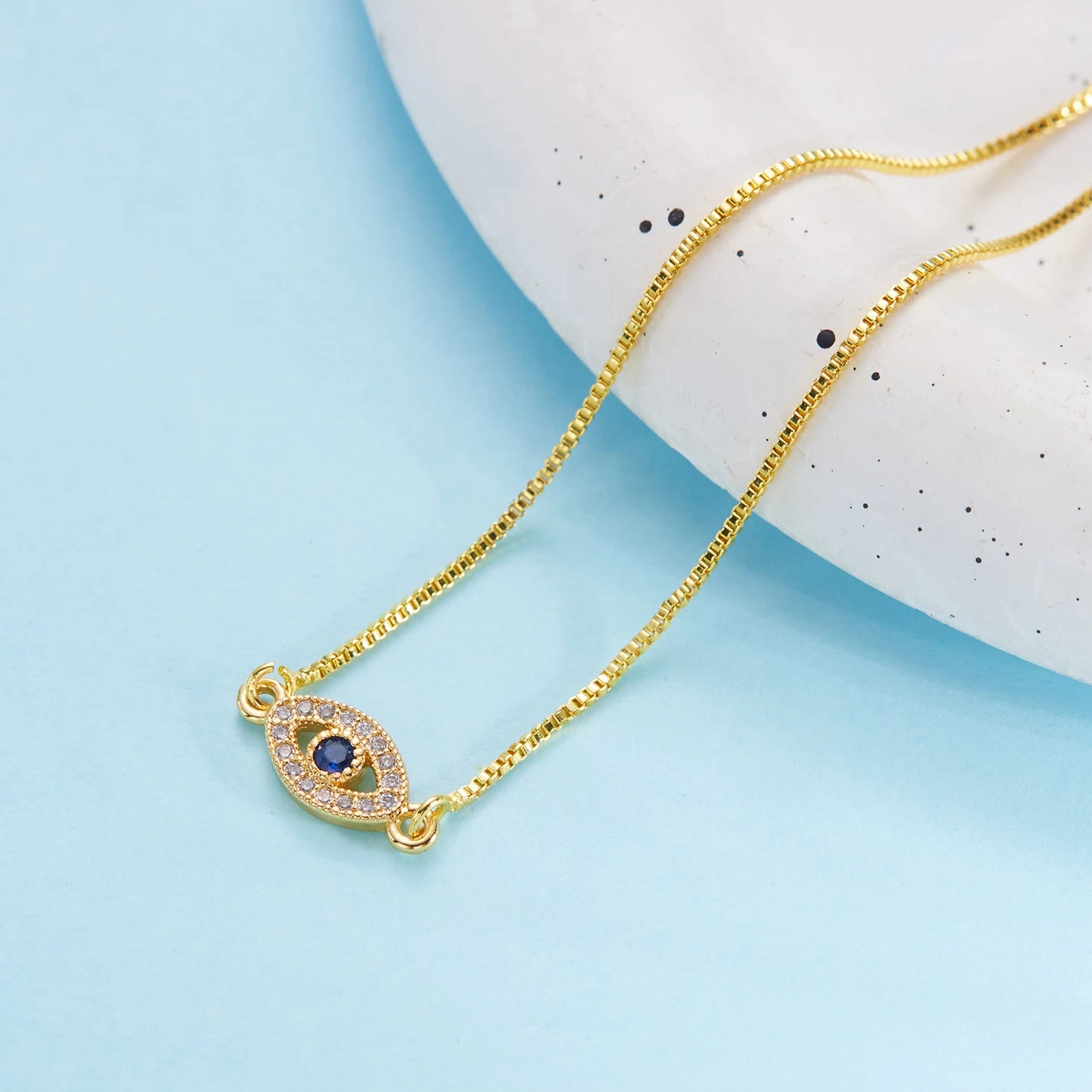 Zircon Blue Crystal Evil Eye Bracelet