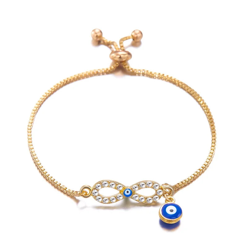 Zircon Blue Crystal Evil Eye Bracelet