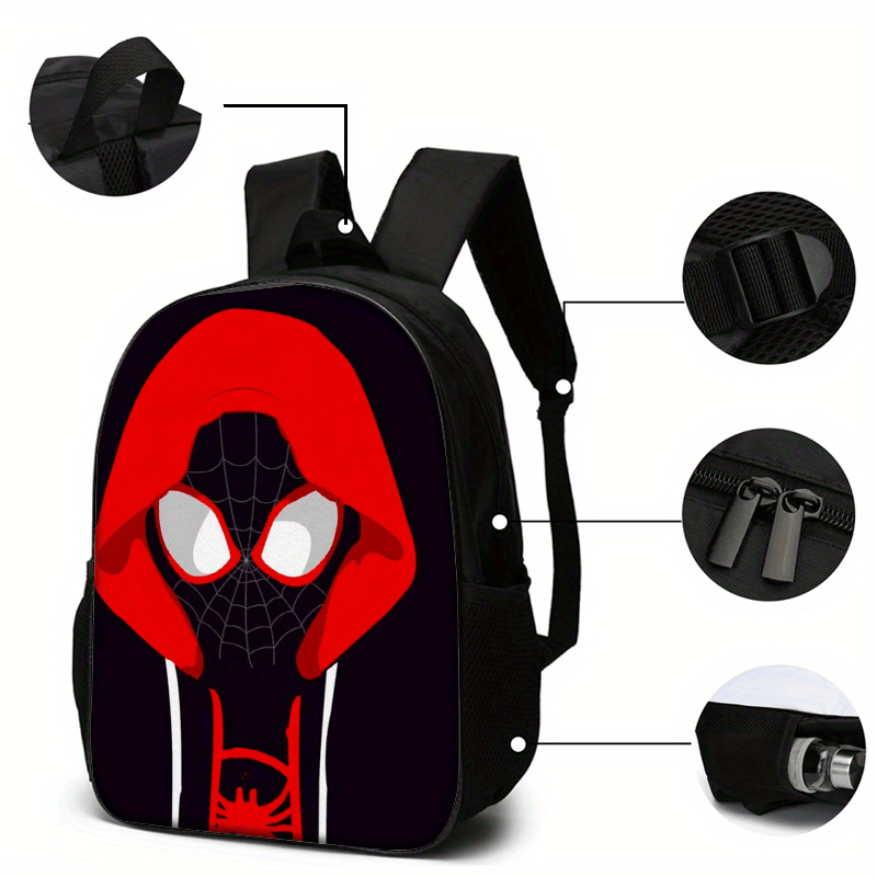 Cartoon Daypack Backpack with Zipper Closure – 3-Piece Set