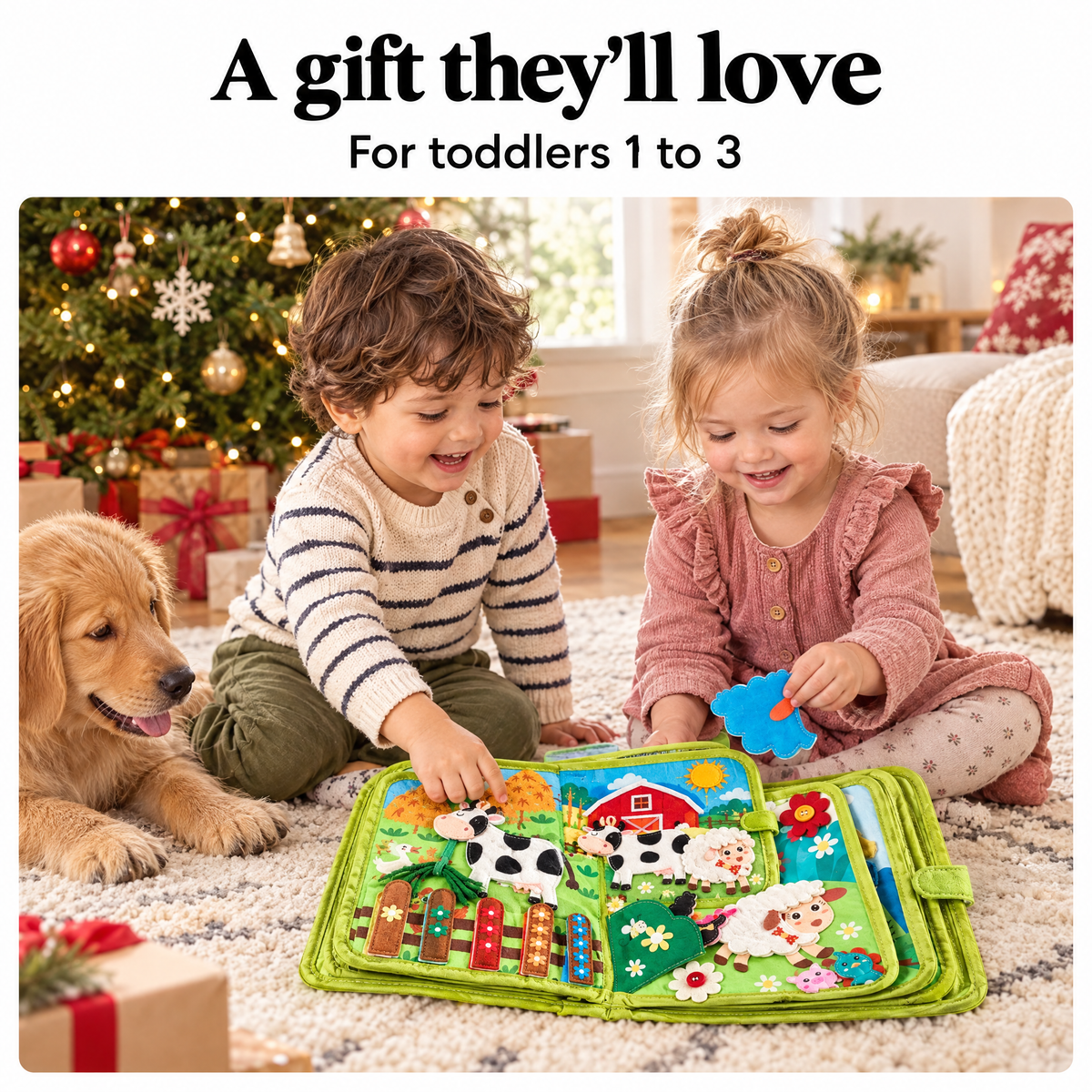 Farm busy book gift for toddlers 1 to 3