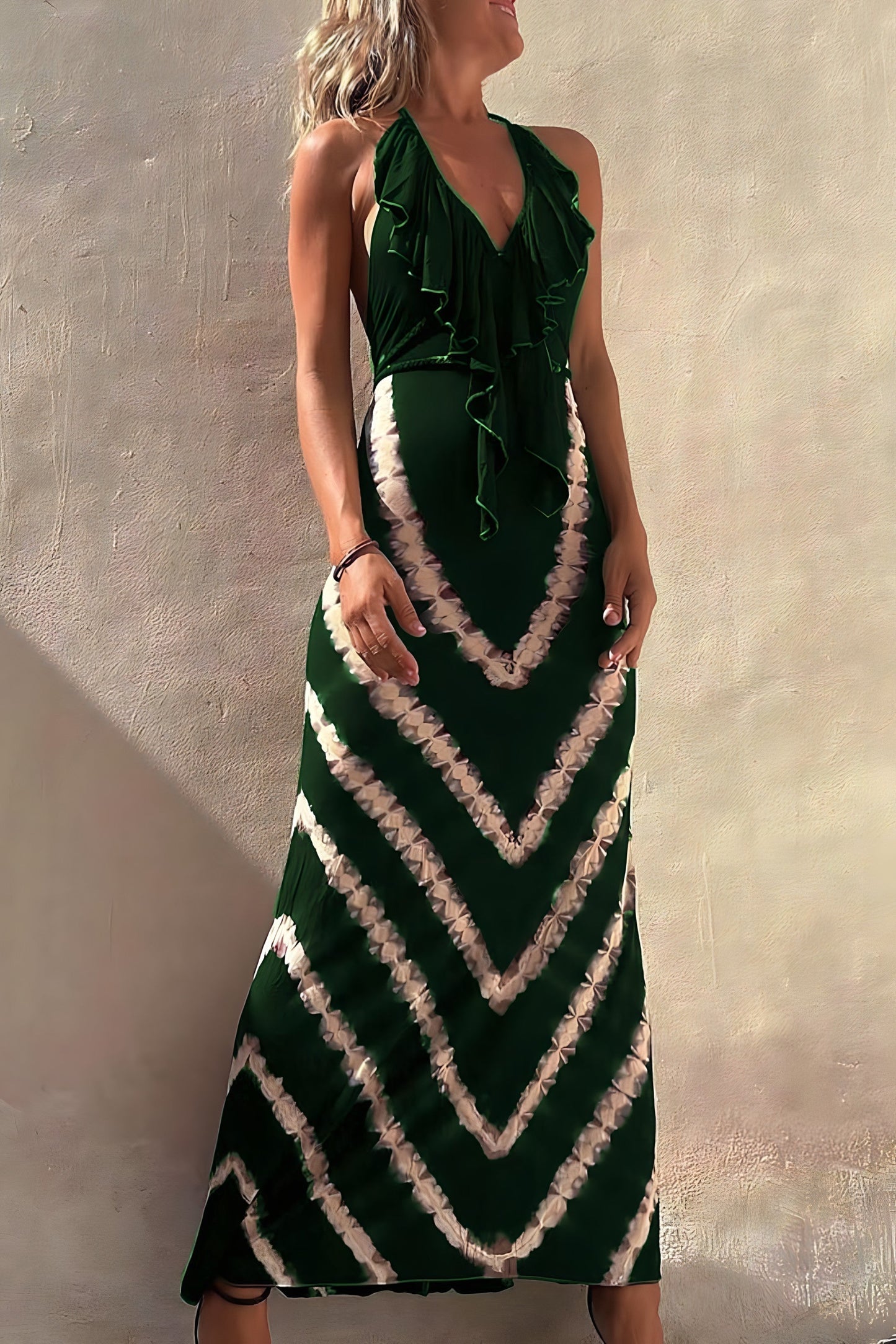 Elegant Sleeveless V-Neck Maxi Dress