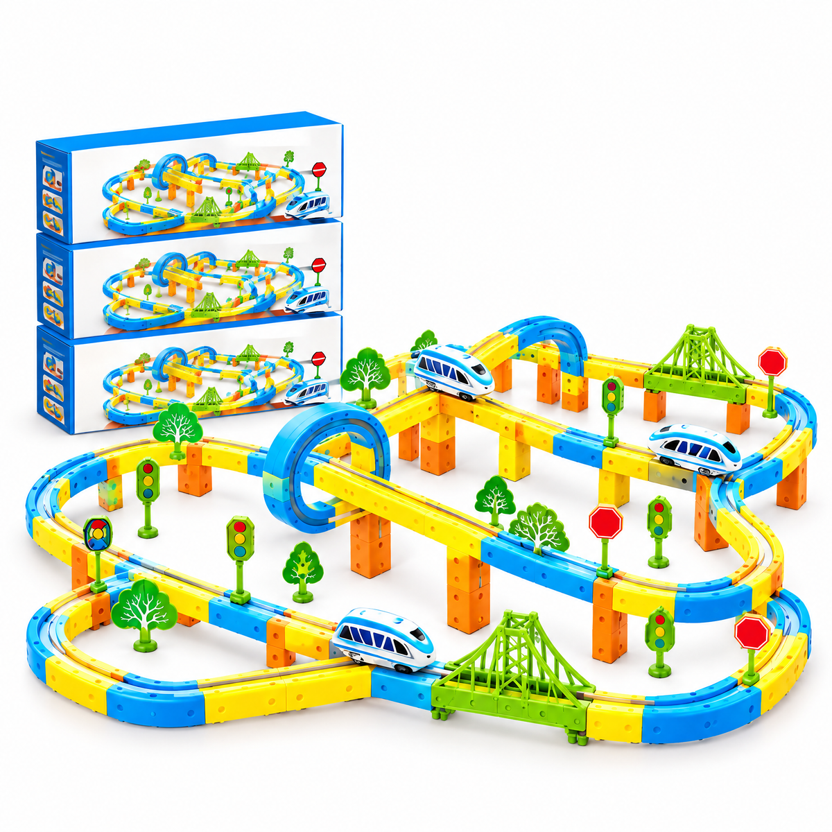 Magnetic train track set – 324 pieces
