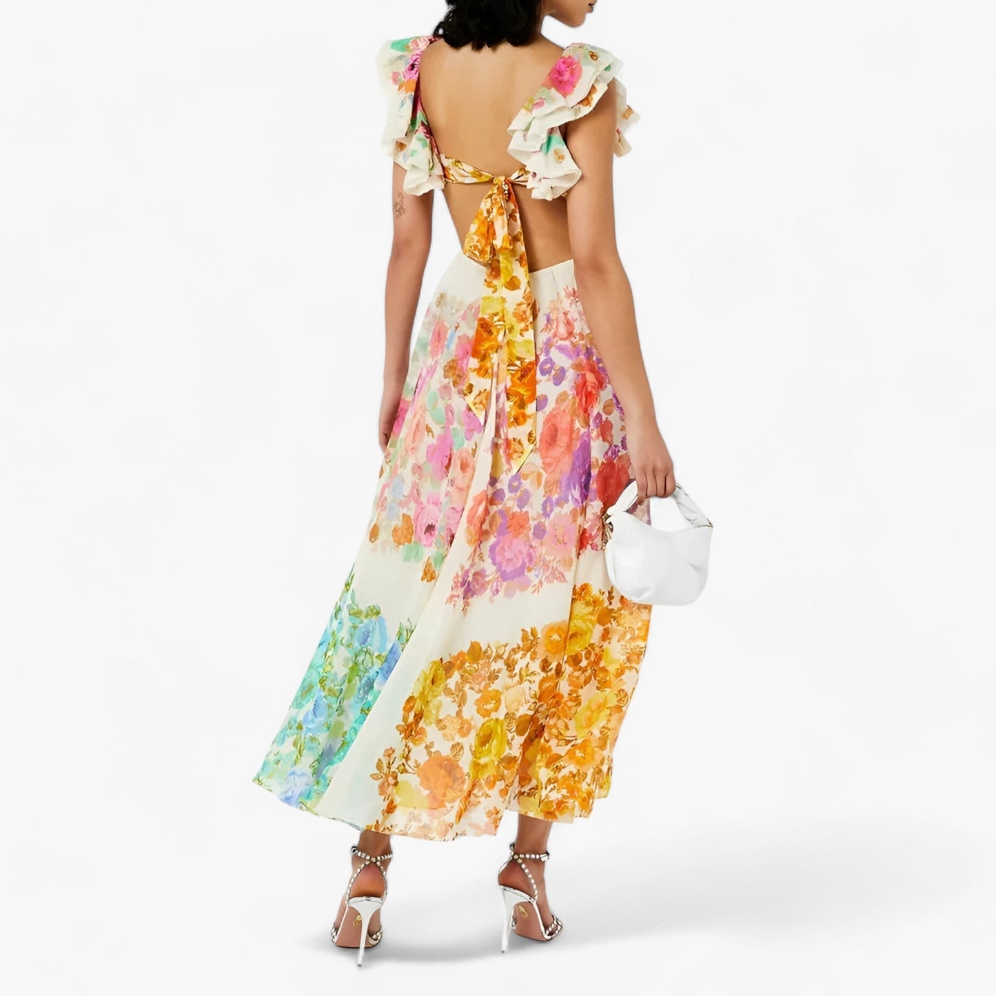 Chic Floral Maxi Dress with Ruffles