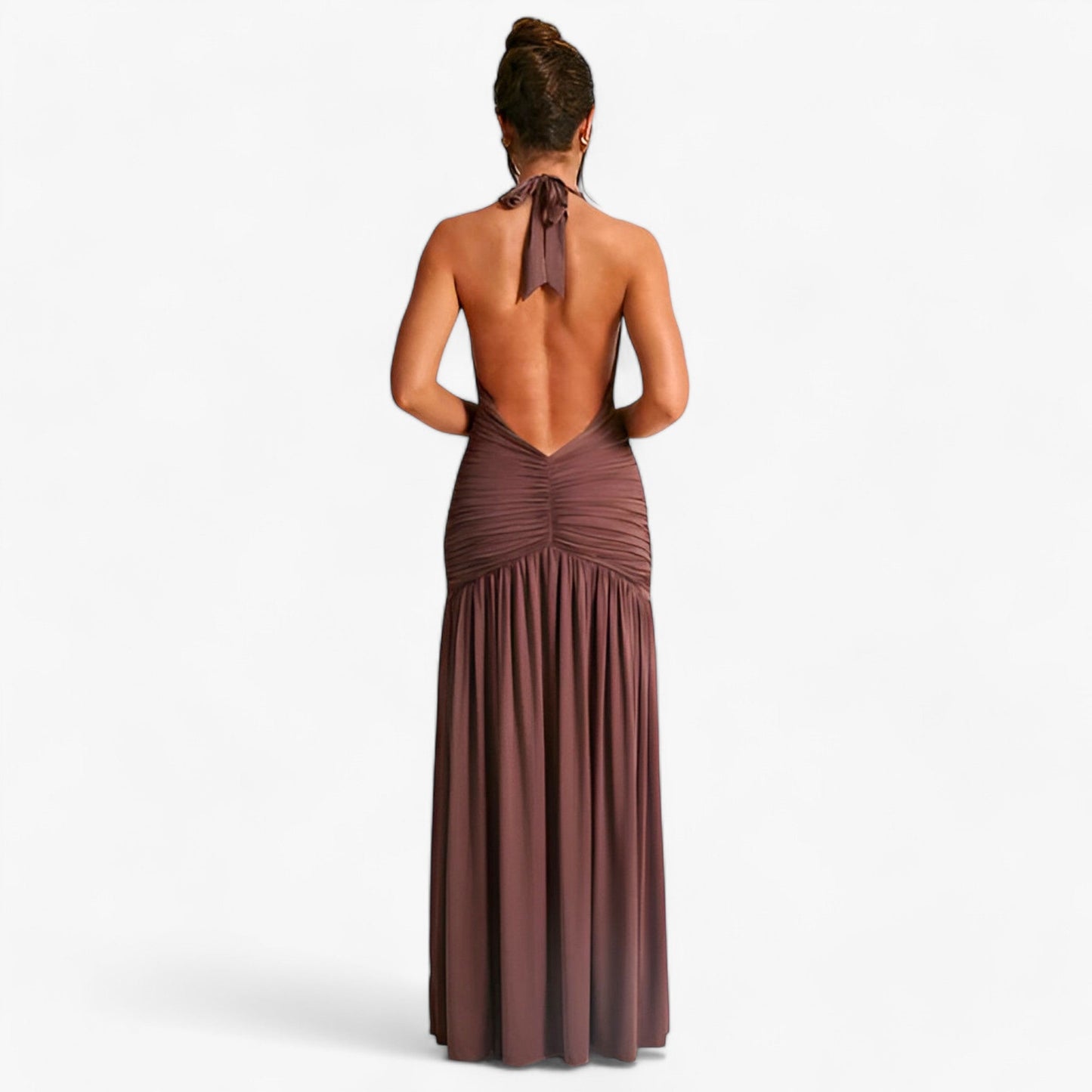 Elegant Halter Neck Long Strap Dress