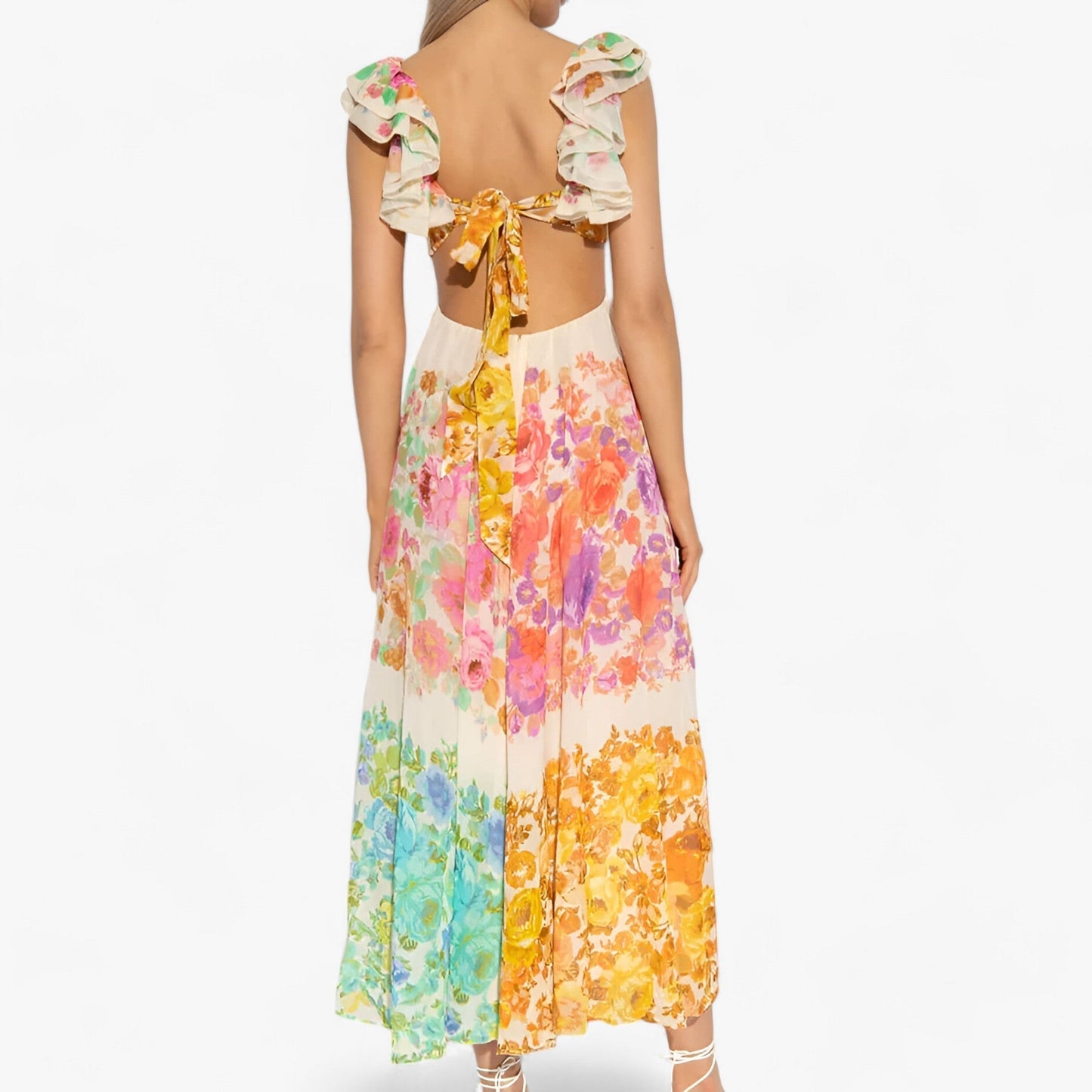 Chic Floral Maxi Dress with Ruffles