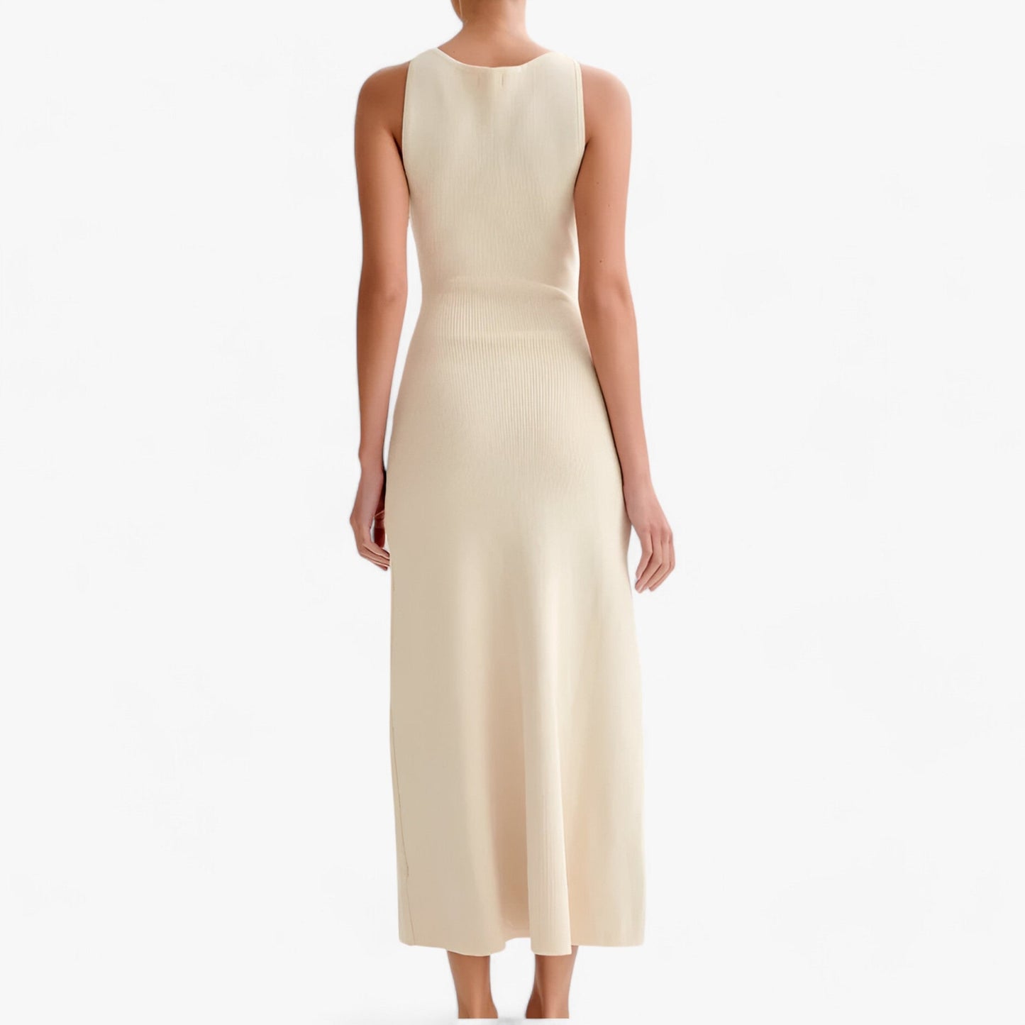 Elegant Sleeveless Maxi Dress with Golden Accents