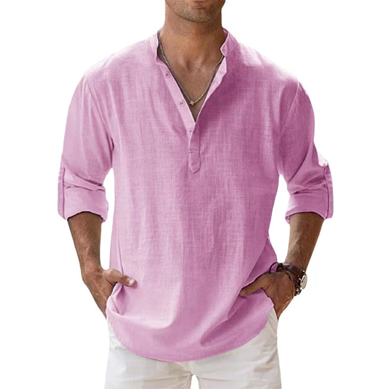 Men's Lightweight Henley Shirt with Button Placket