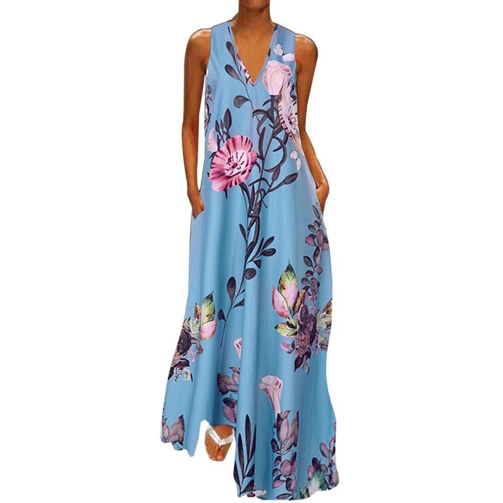 Vibrant Floral Maxi Dress for Summer