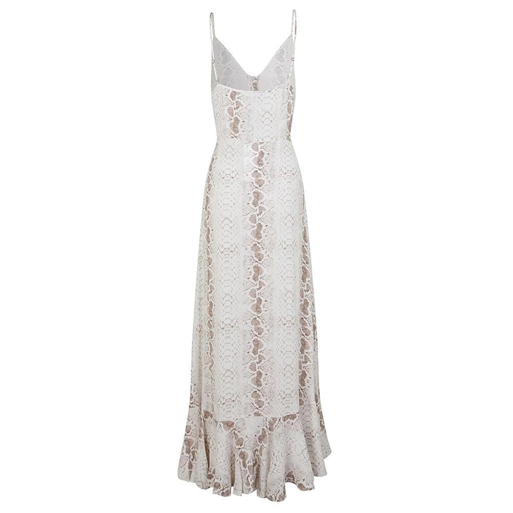 Chic Snake Skin Maxi Dress with Slit