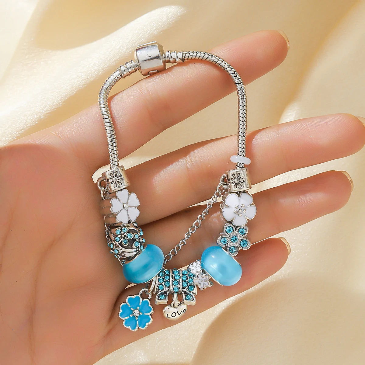 Peach Blossom Charm Bracelet