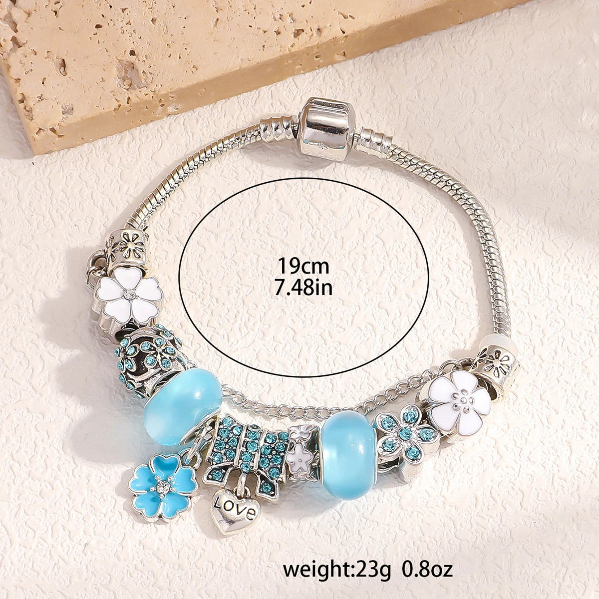 Peach Blossom Charm Bracelet