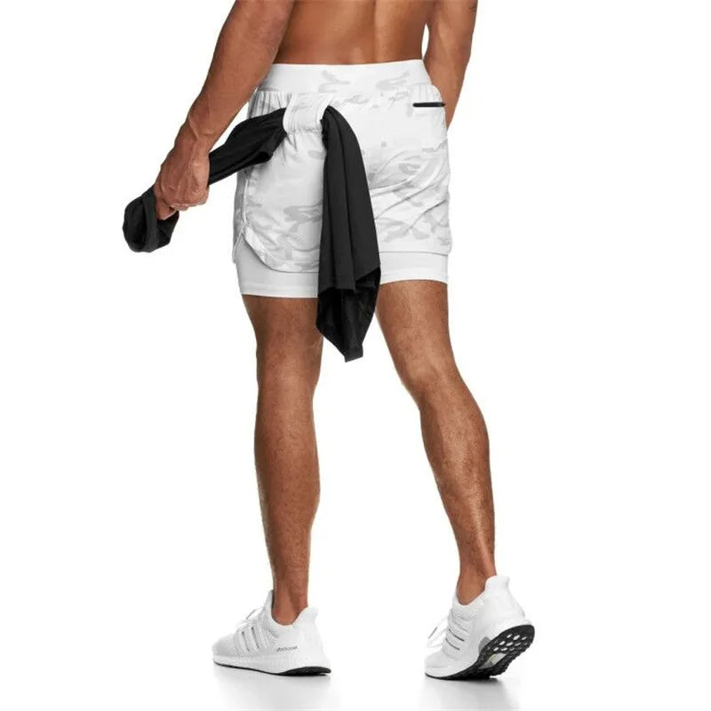 Men’s 2-in-1 Quick-Dry Training Shorts – Double Layer for Sport & Casual Use